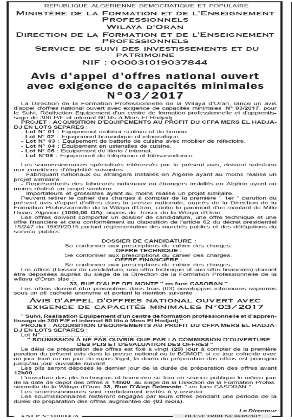 ouest TRIBUNE