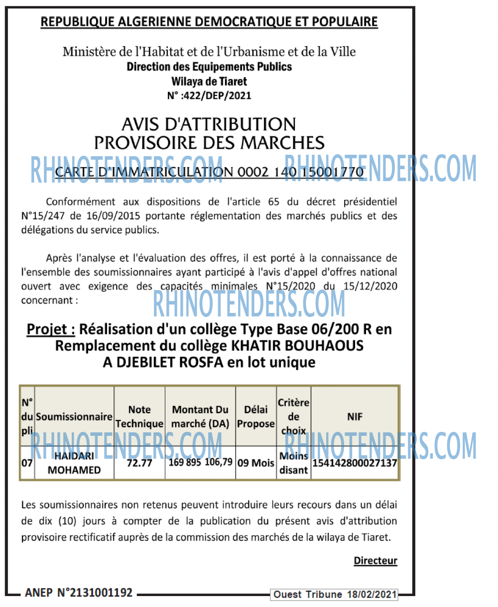 ouest TRIBUNE