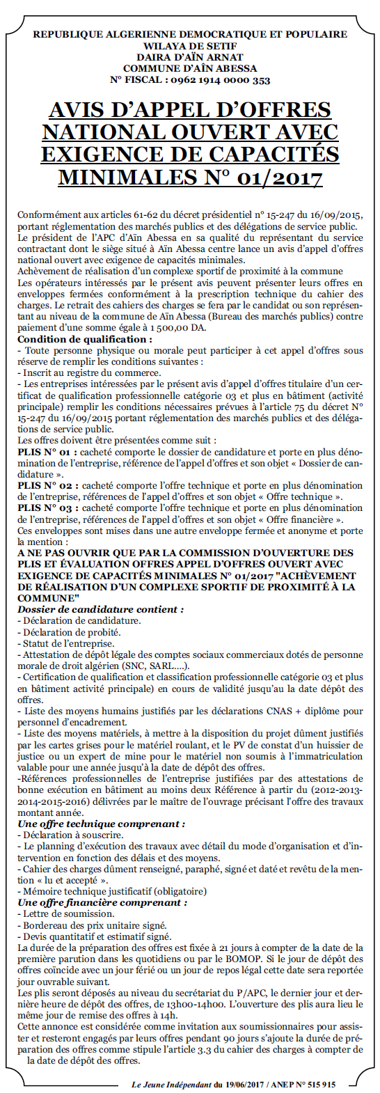 Le jeune indépendant
