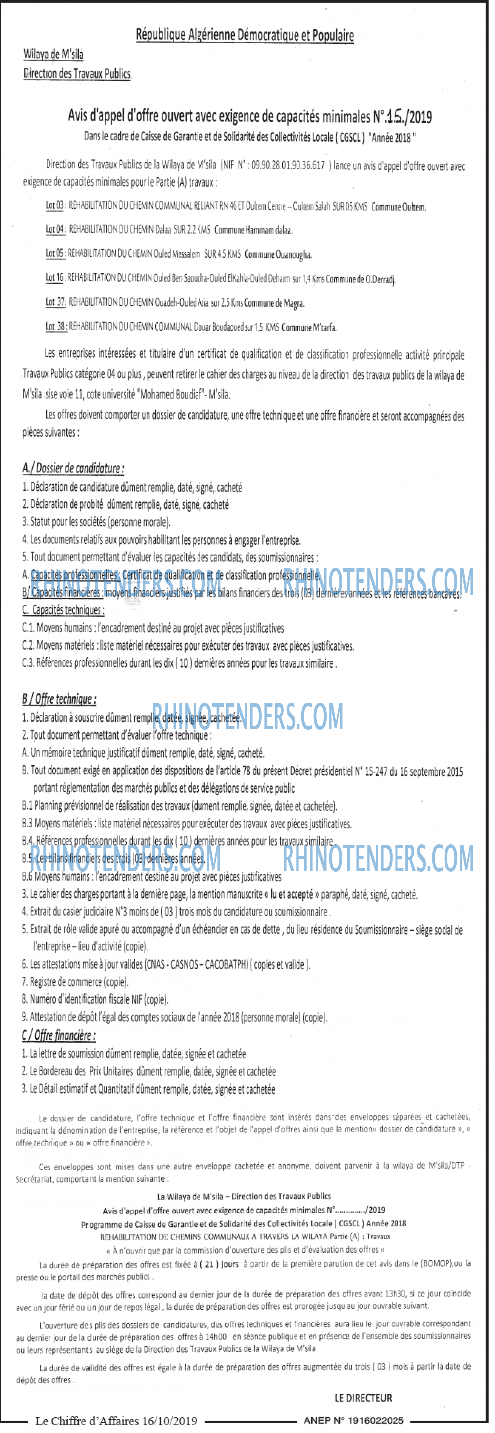 Le Chiffre d'Affaires