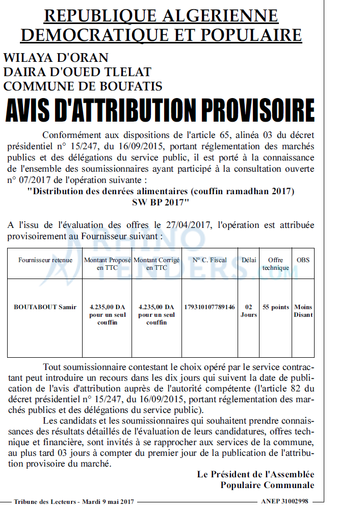 TRIBUNE DES LECTEURS