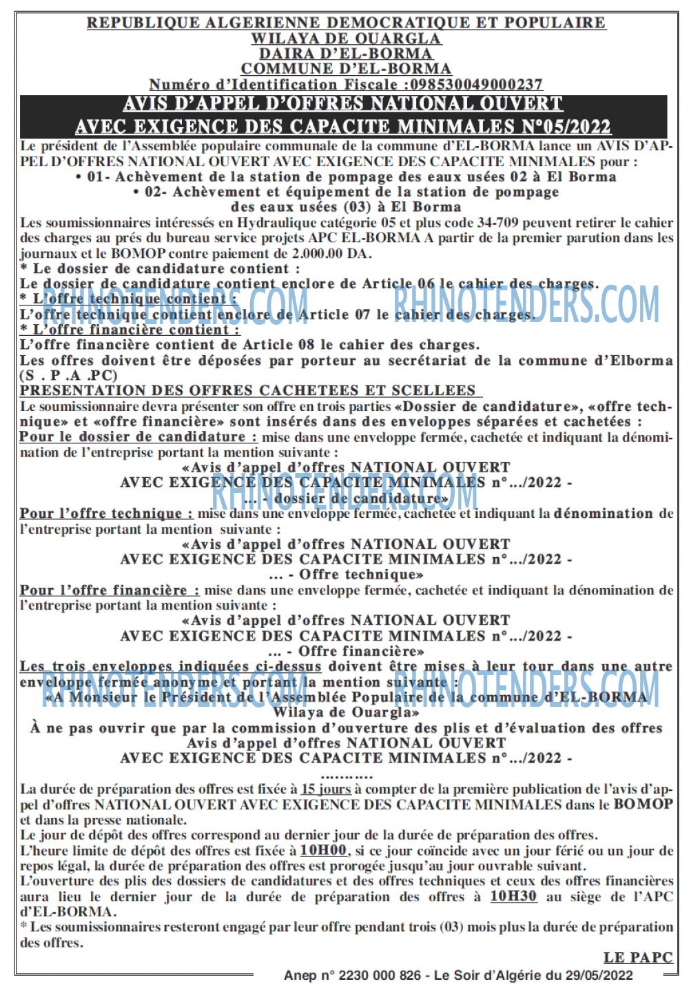 LE SOIR D'ALGERIE