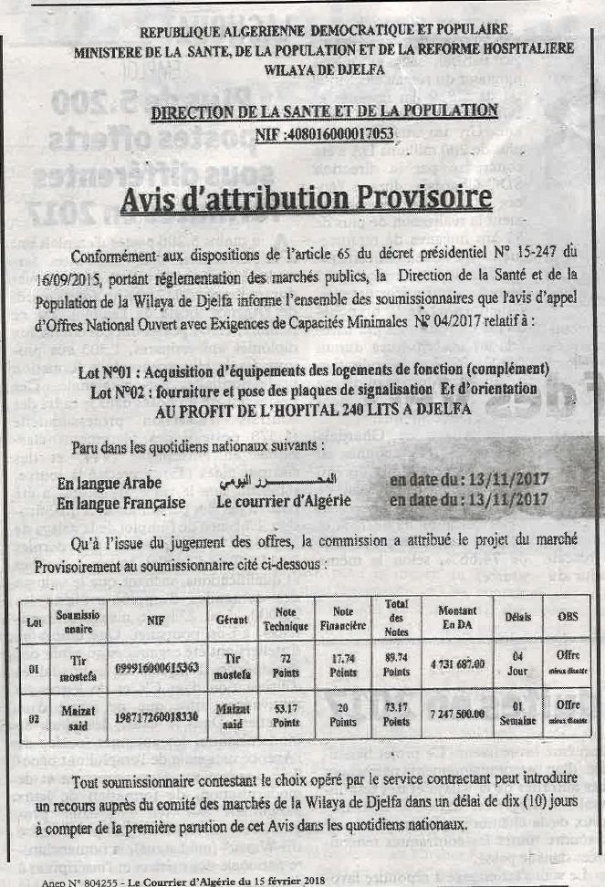 Le Courrier d'Algerie