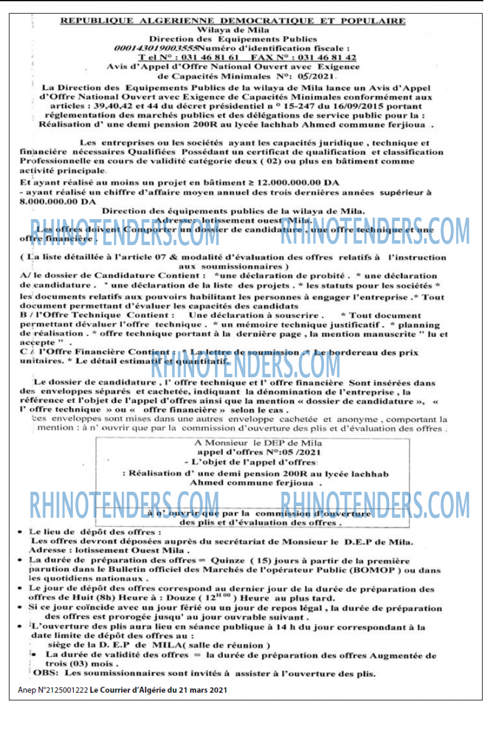 Le Courrier d'Algerie