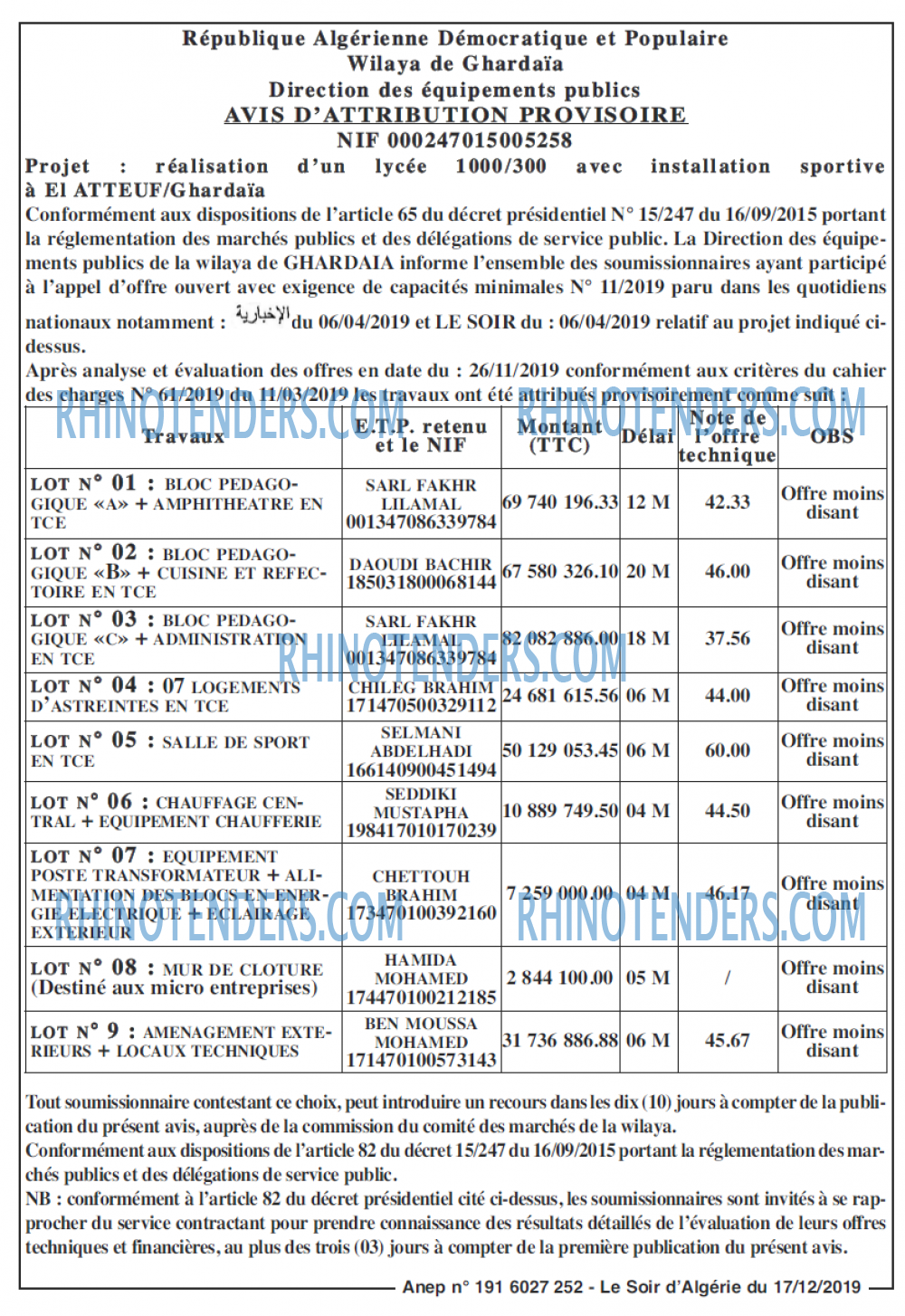 LE SOIR D'ALGERIE