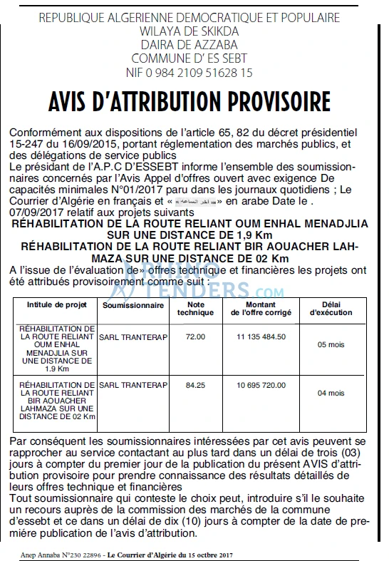 Le Courrier d'Algerie