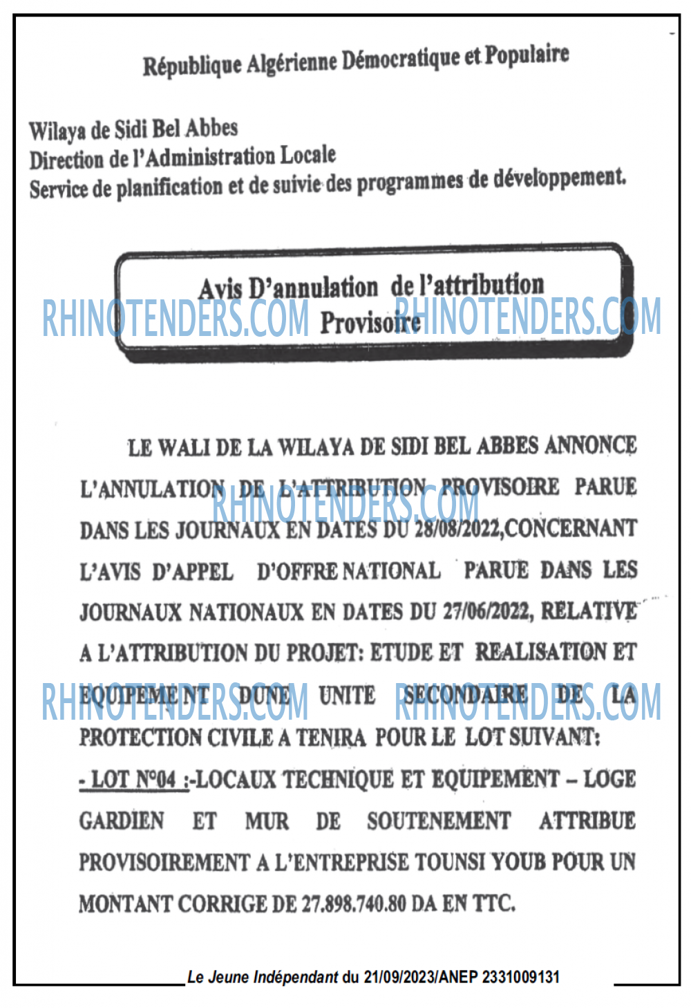 Le jeune indépendant