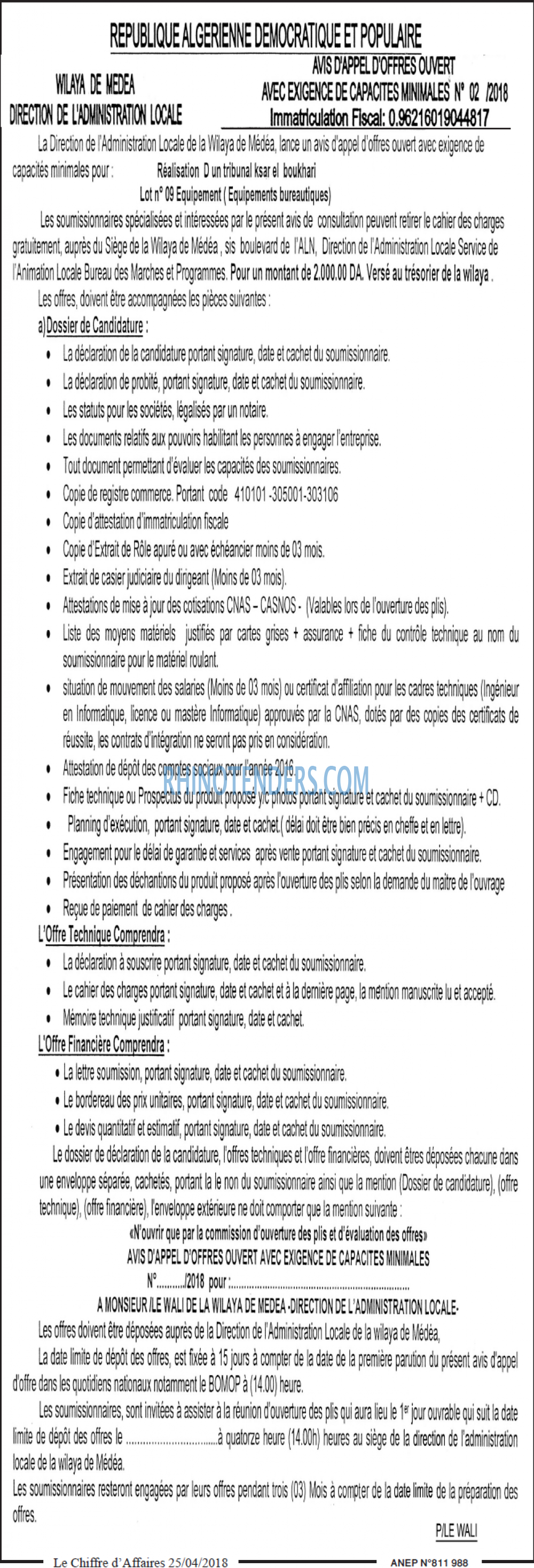 Le Chiffre d'Affaires