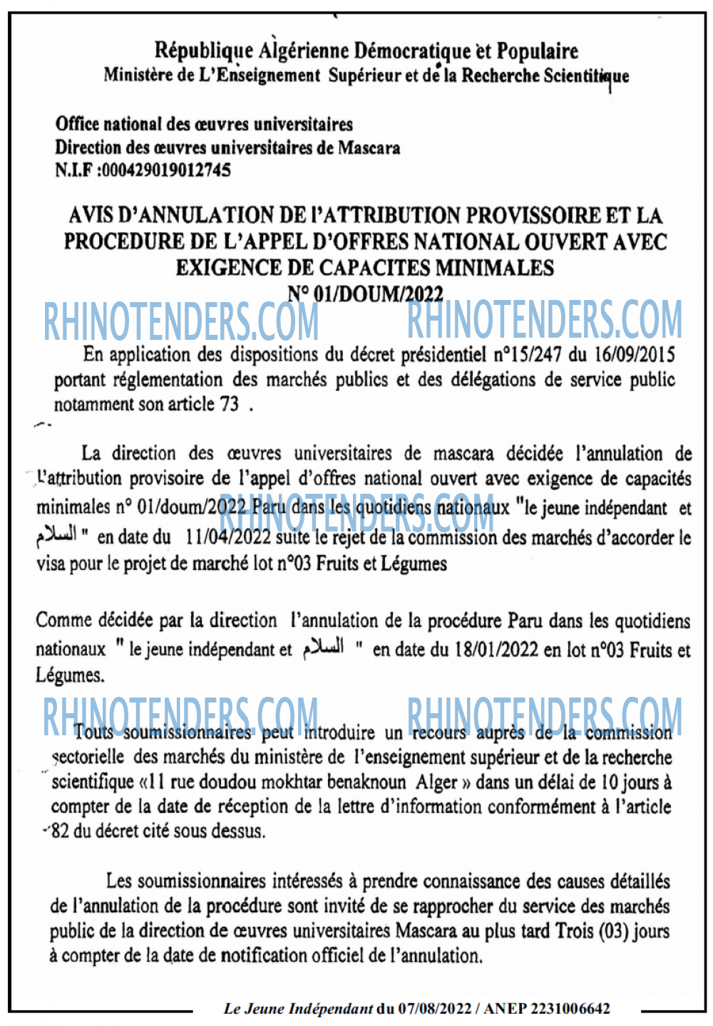 Le jeune indépendant