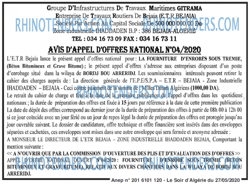 LE SOIR D'ALGERIE