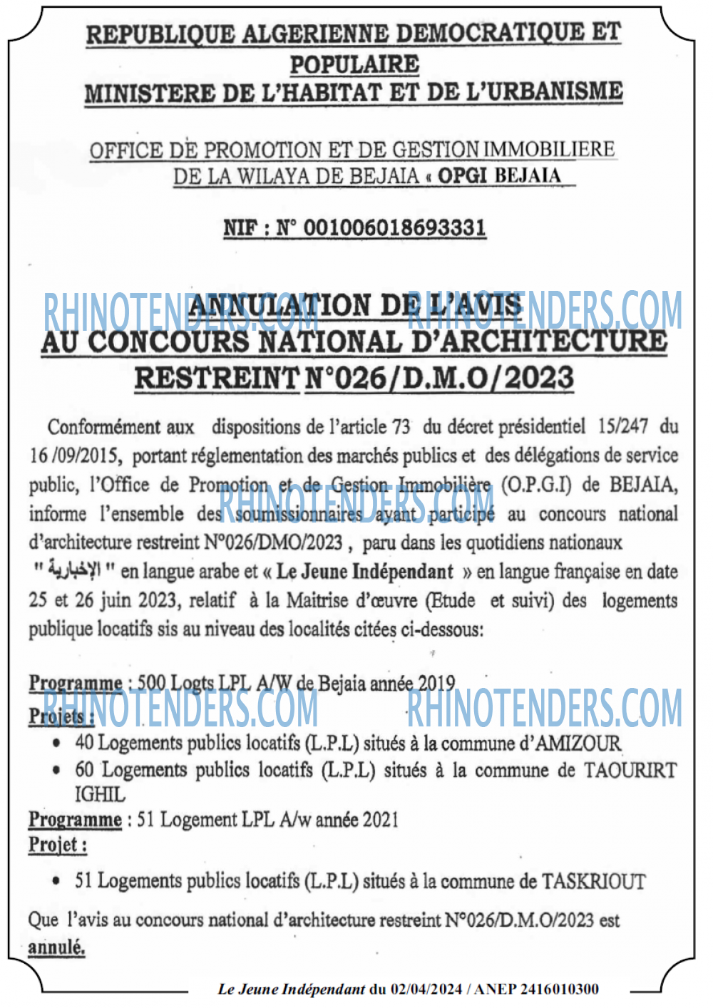 Jeune Independant