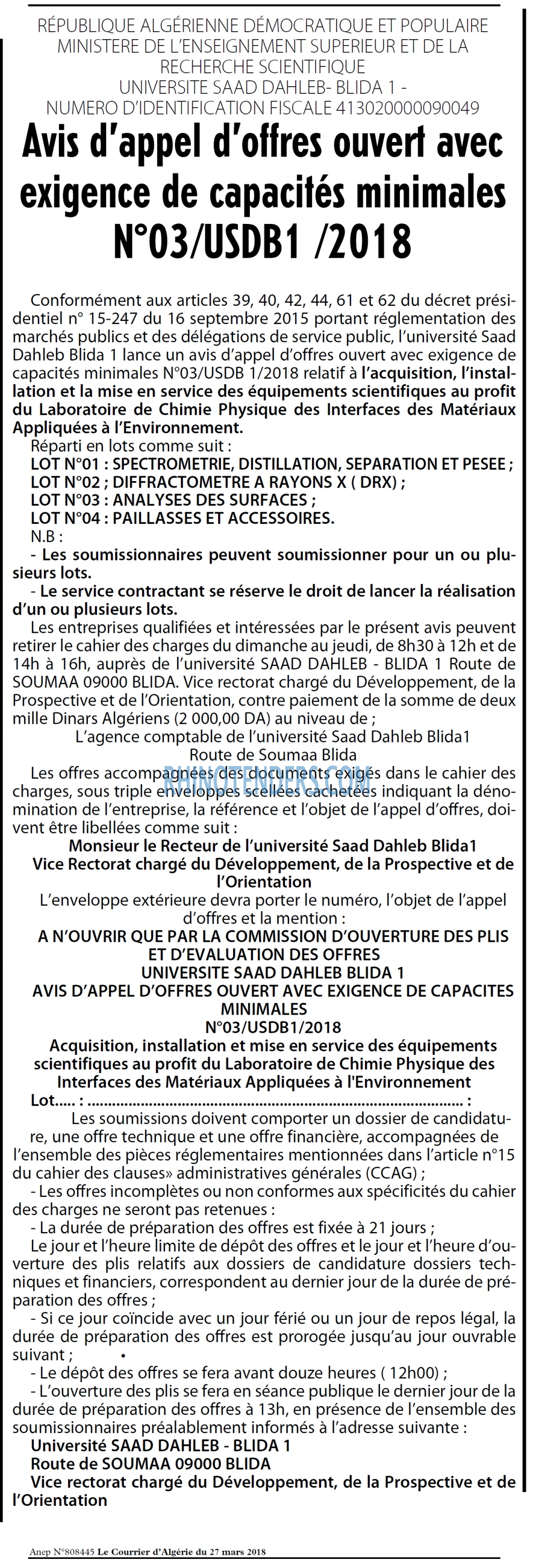 Le Courrier d'Algerie