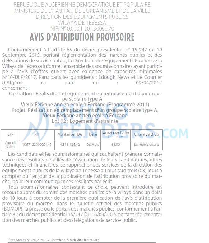 Le Courrier d'Algerie