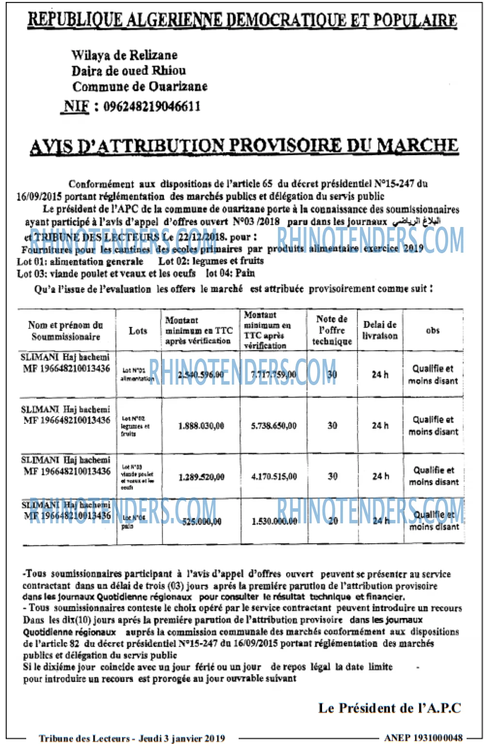 TRIBUNE DES LECTEURS