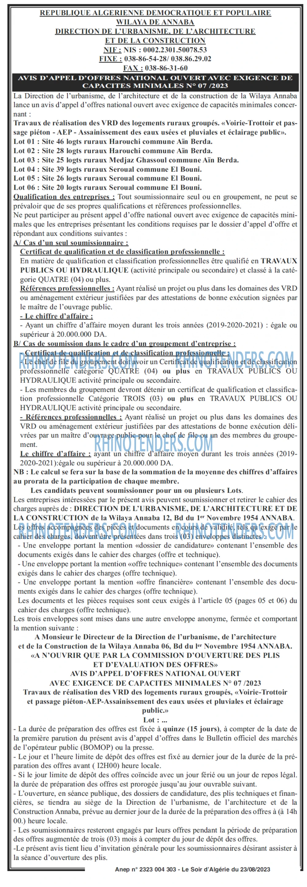LE SOIR D'ALGERIE