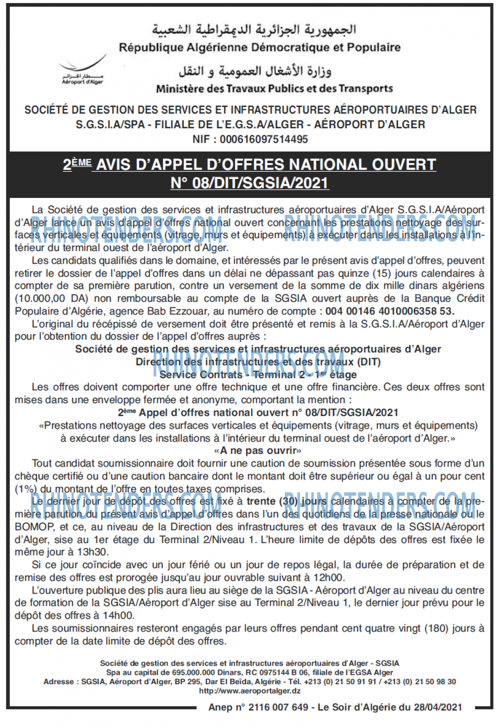 LE SOIR D'ALGERIE