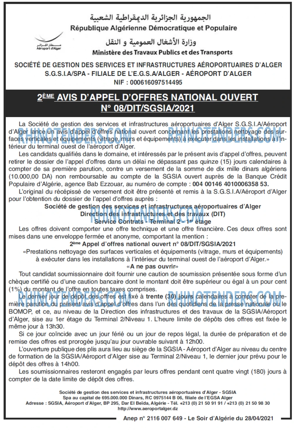 LE SOIR D'ALGERIE
