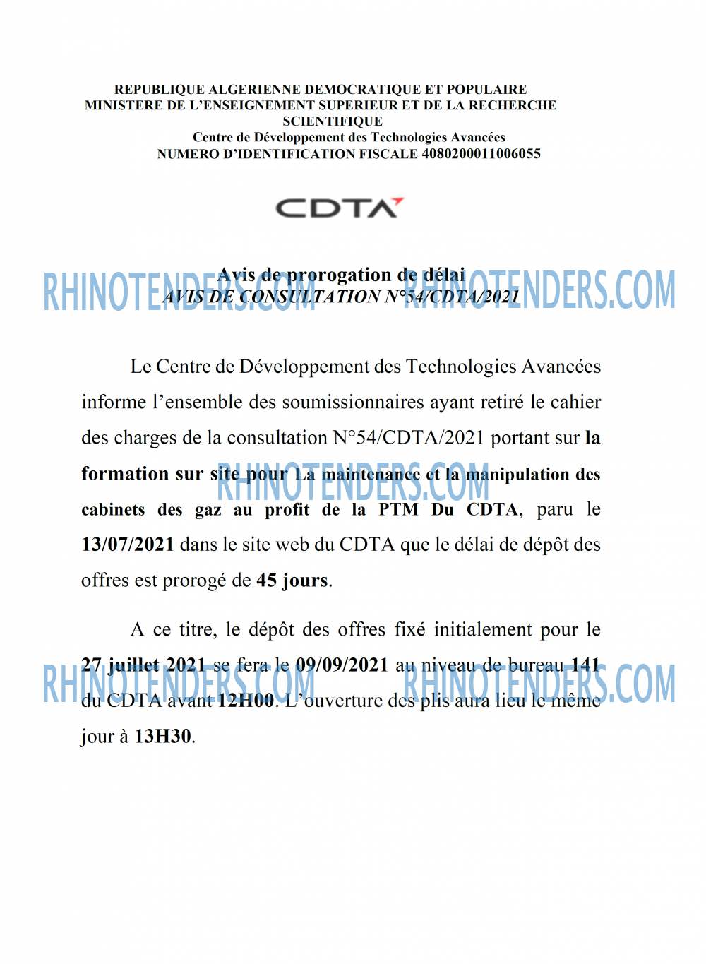 CDTA - Centre De Développement Des Technologies Avancées