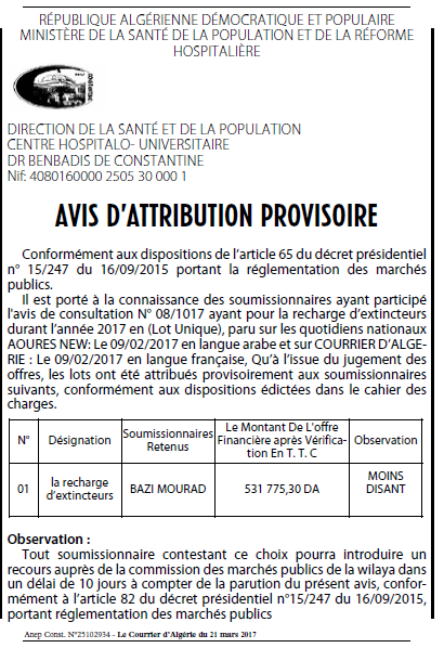 Le Courrier d'Algerie
