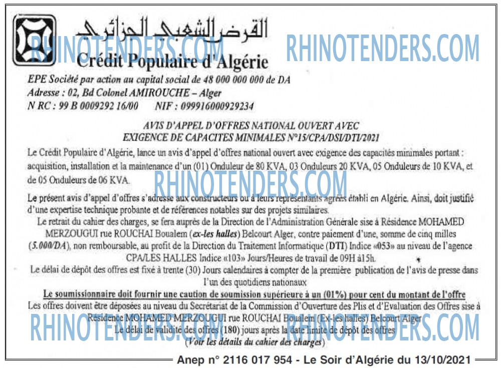 LE SOIR D'ALGERIE