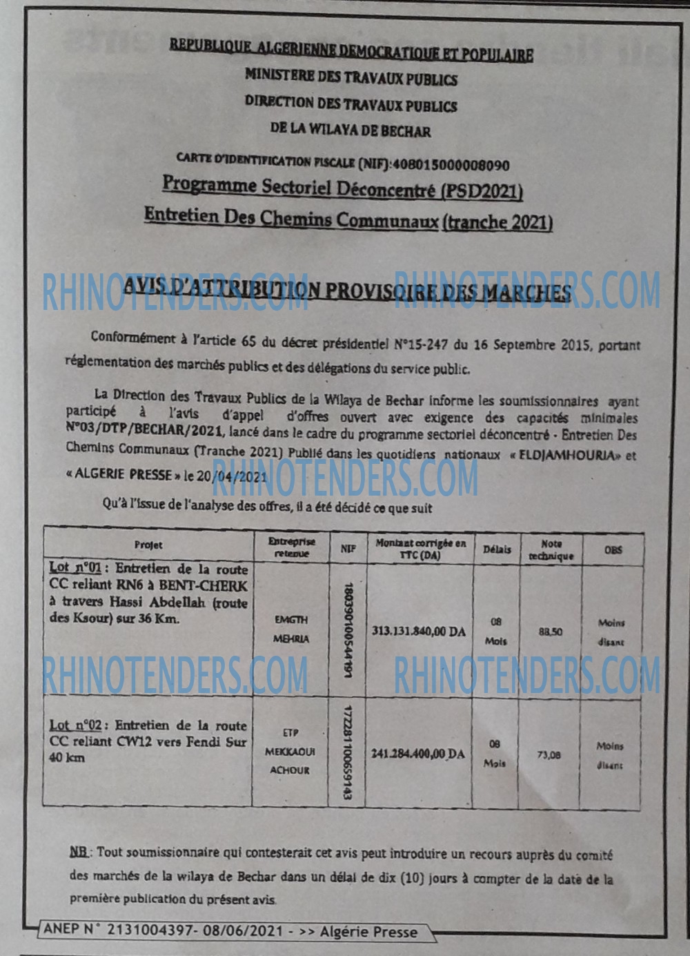 ALGERIE PRESSE