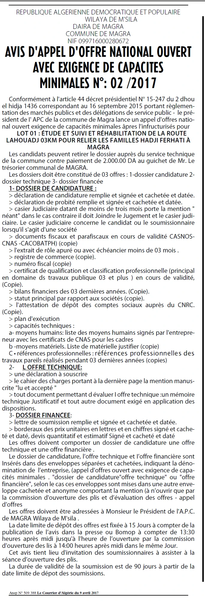 Le Courrier d'Algerie