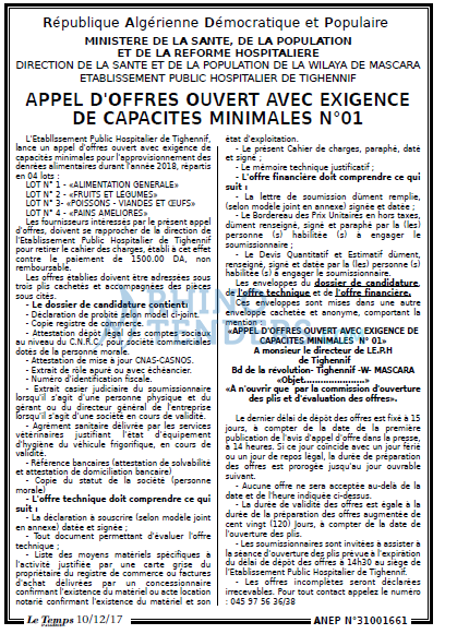 LE TEMPS D'ALGERIE