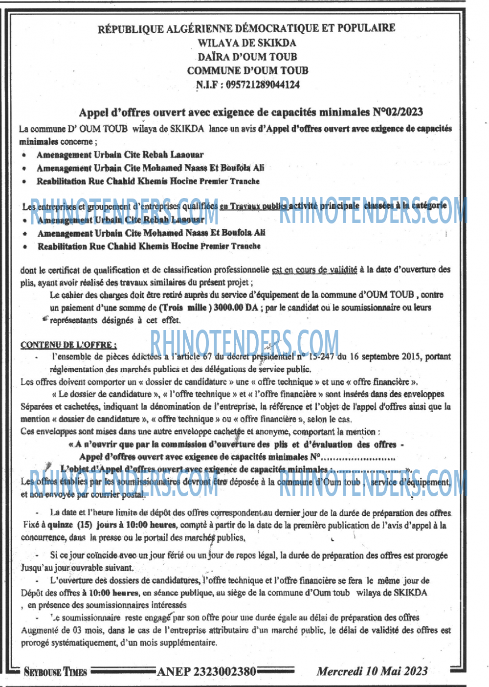 SEYBOUSSE TIMES