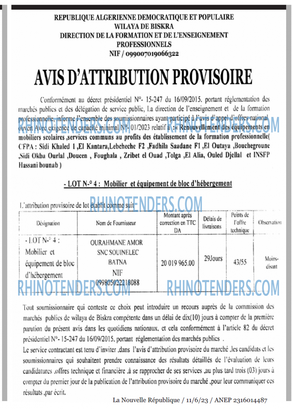NOUVELLE REPUBLIQUE