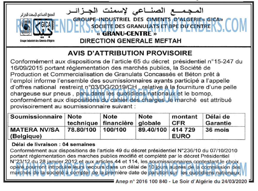 LE SOIR D'ALGERIE