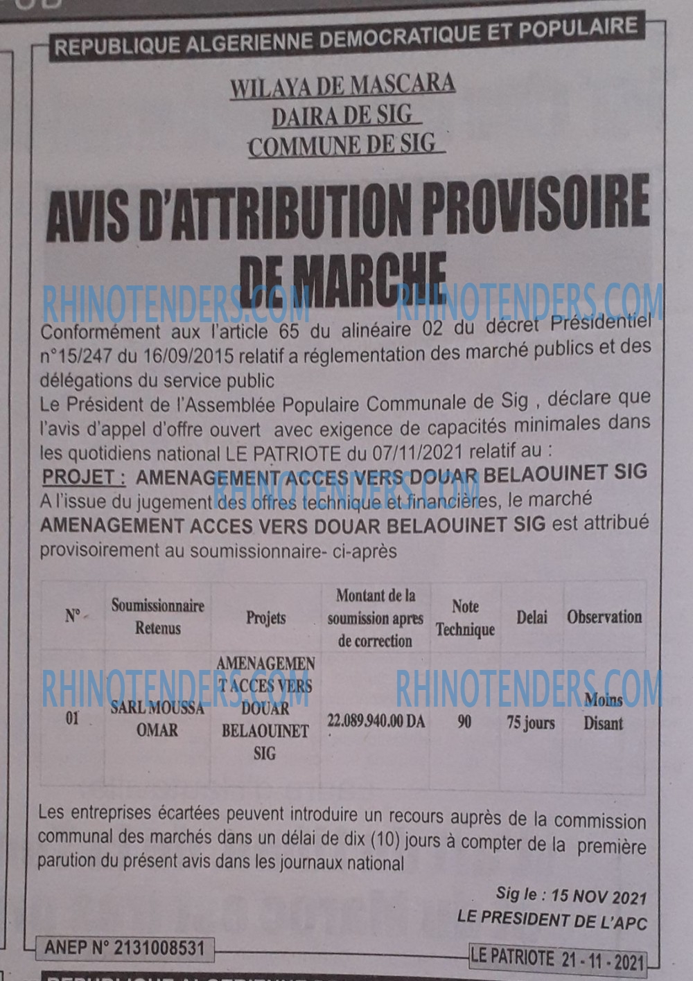 LE PATRIOTE