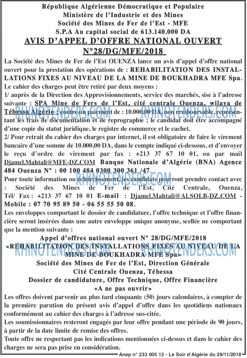 LE SOIR D'ALGERIE