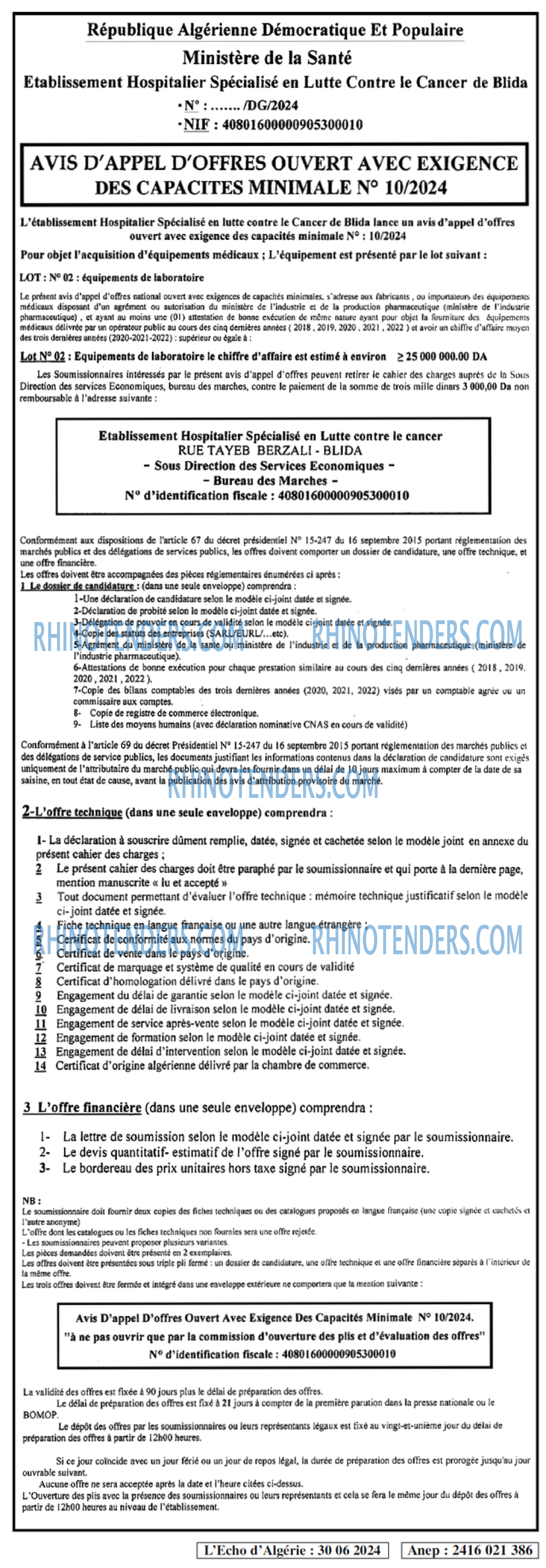 L'ECHO D'ALGERIE