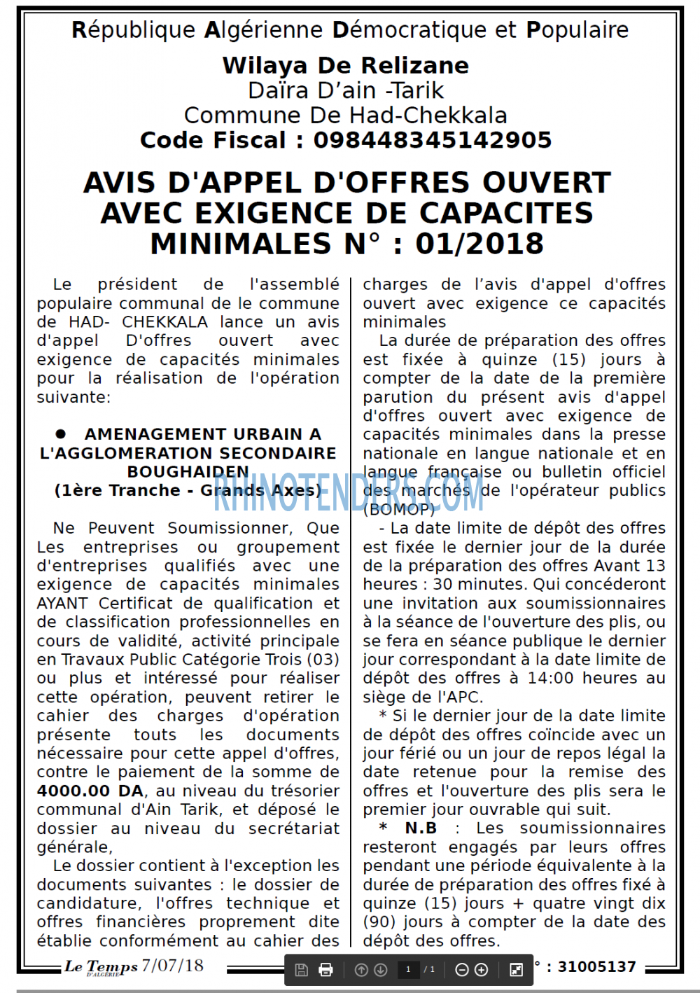 LE TEMPS D'ALGERIE