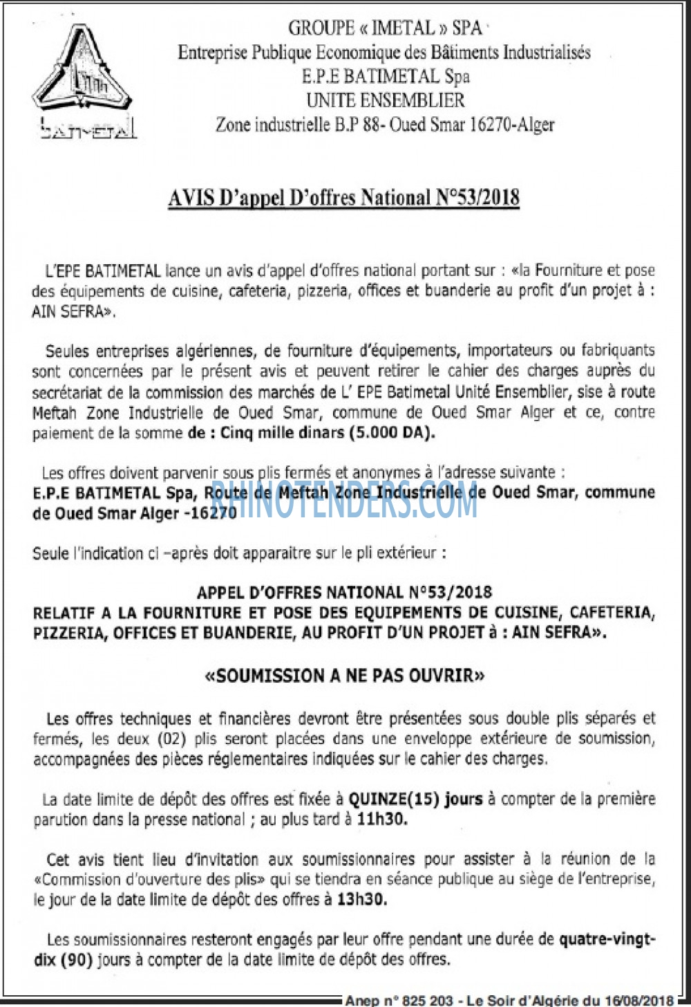 LE SOIR D'ALGERIE