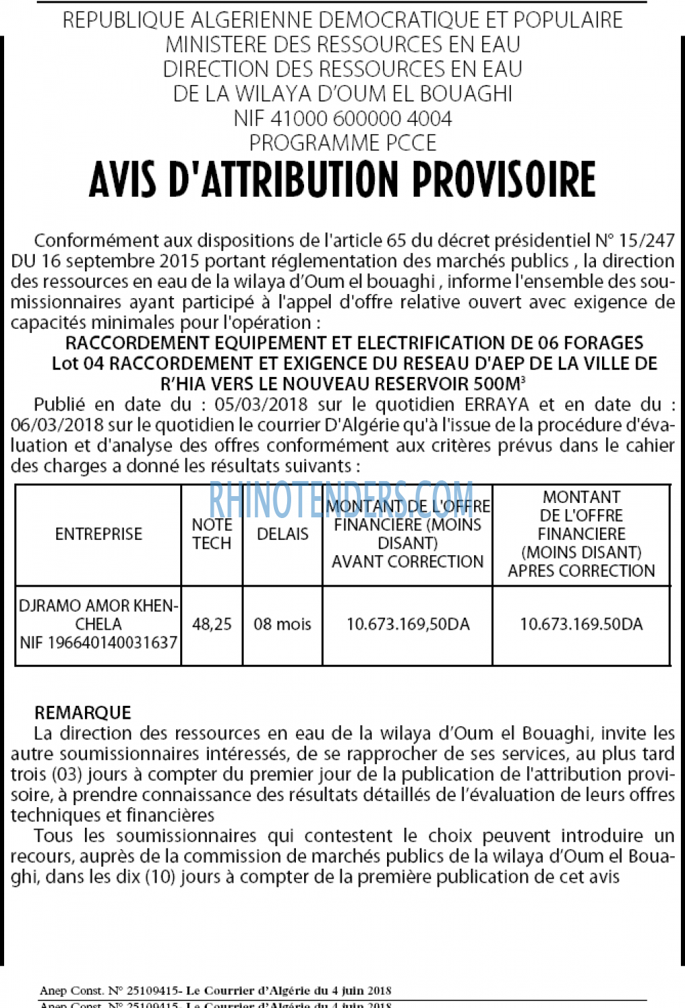 Le Courrier d'Algerie