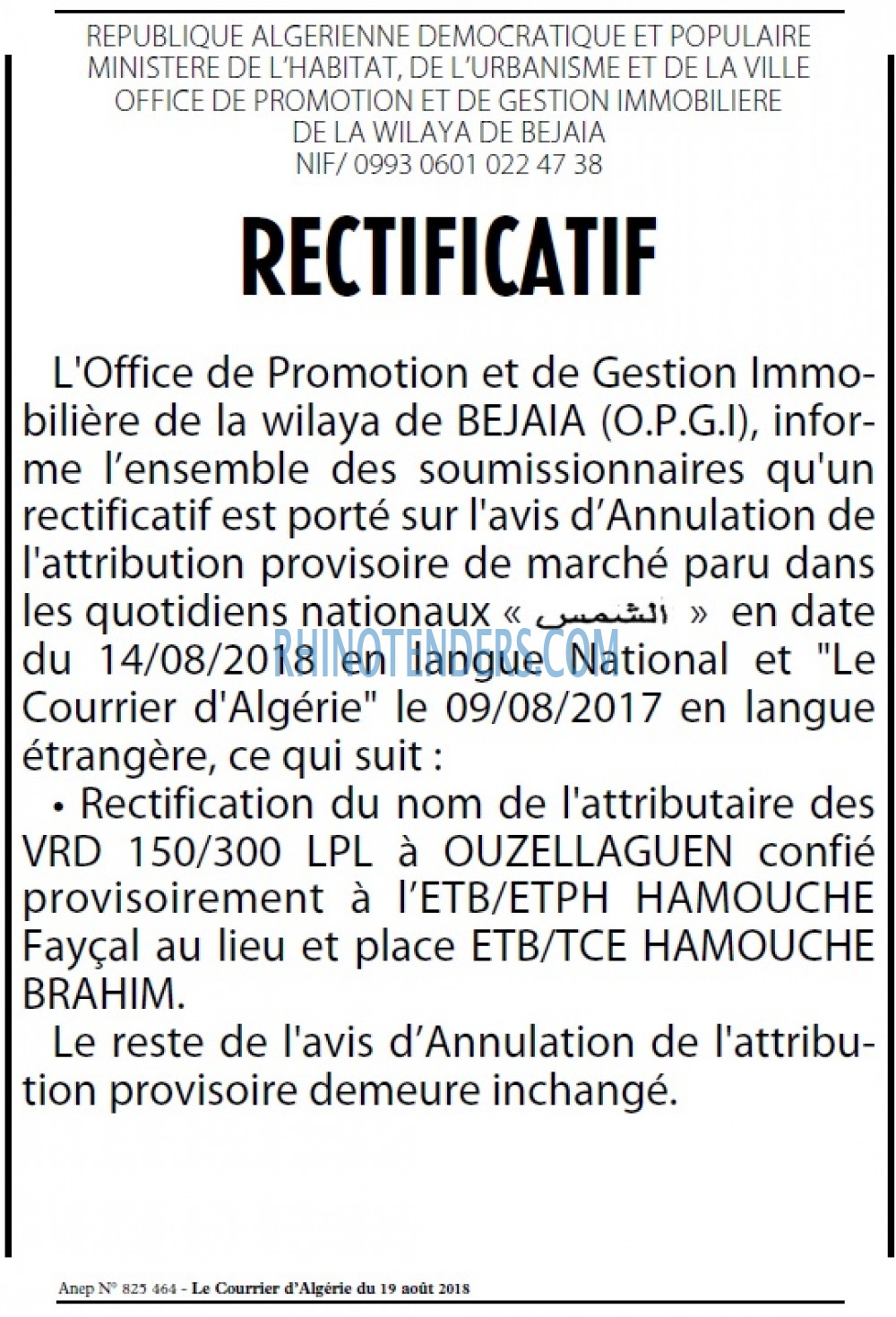 Le Courrier d'Algerie