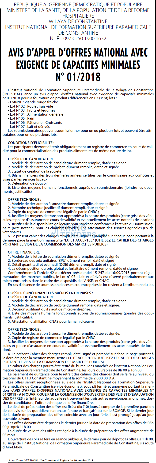 Le Courrier d'Algerie