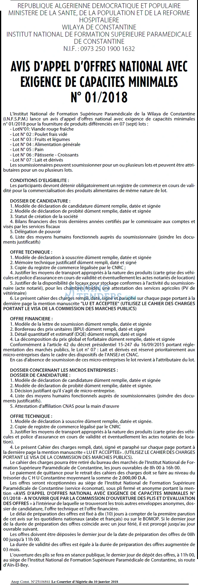 Le Courrier d'Algerie