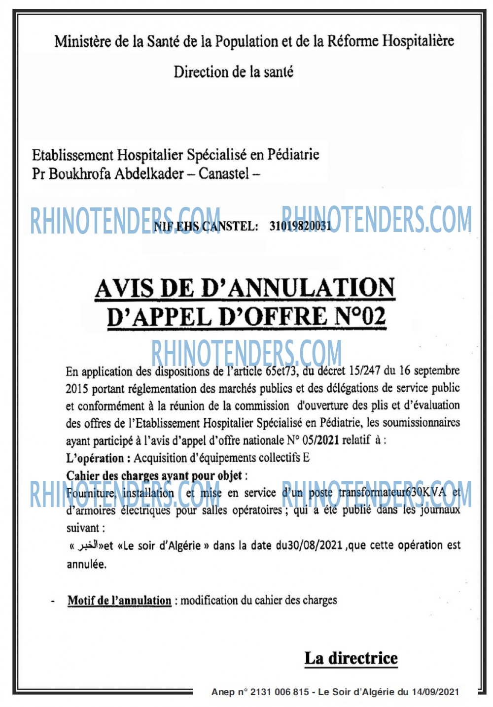 LE SOIR D'ALGERIE