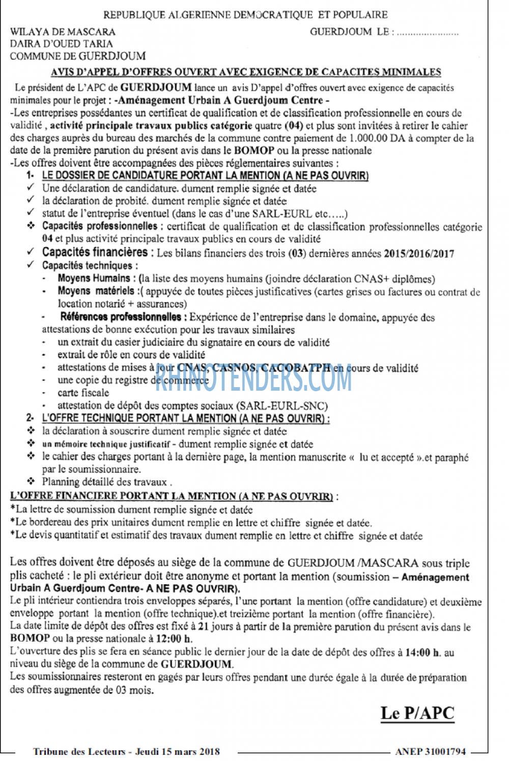 TRIBUNE DES LECTEURS
