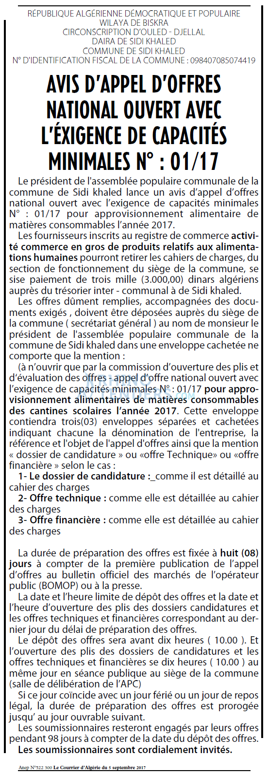 Le Courrier d'Algerie