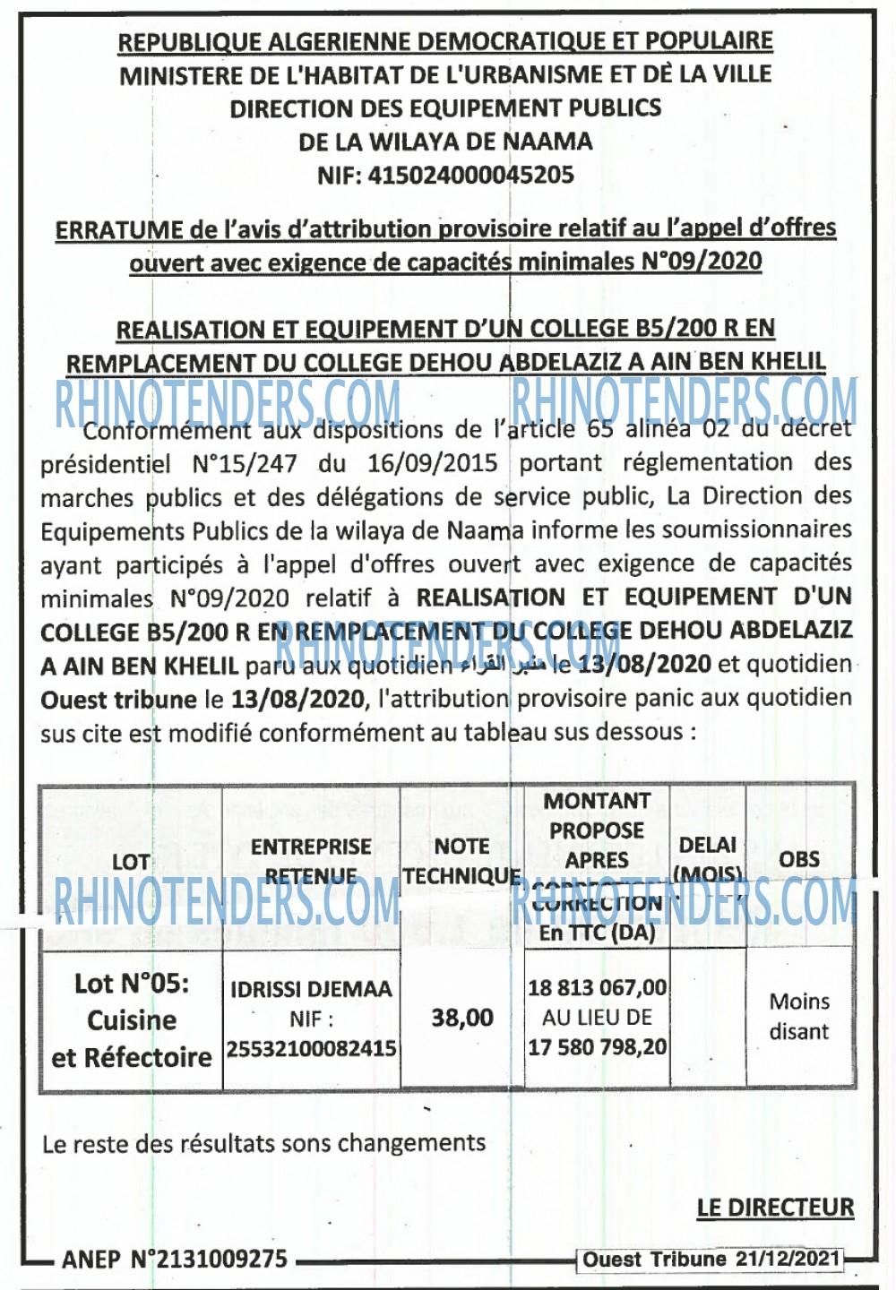 ouest TRIBUNE