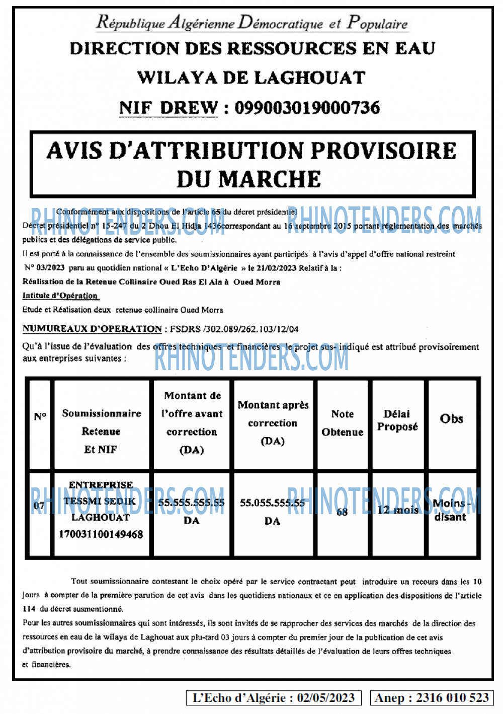L'ECHO D'ALGERIE