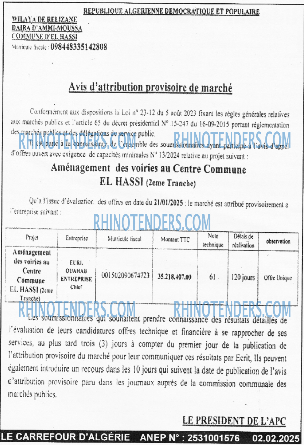 Le Carrefour d'Algérie