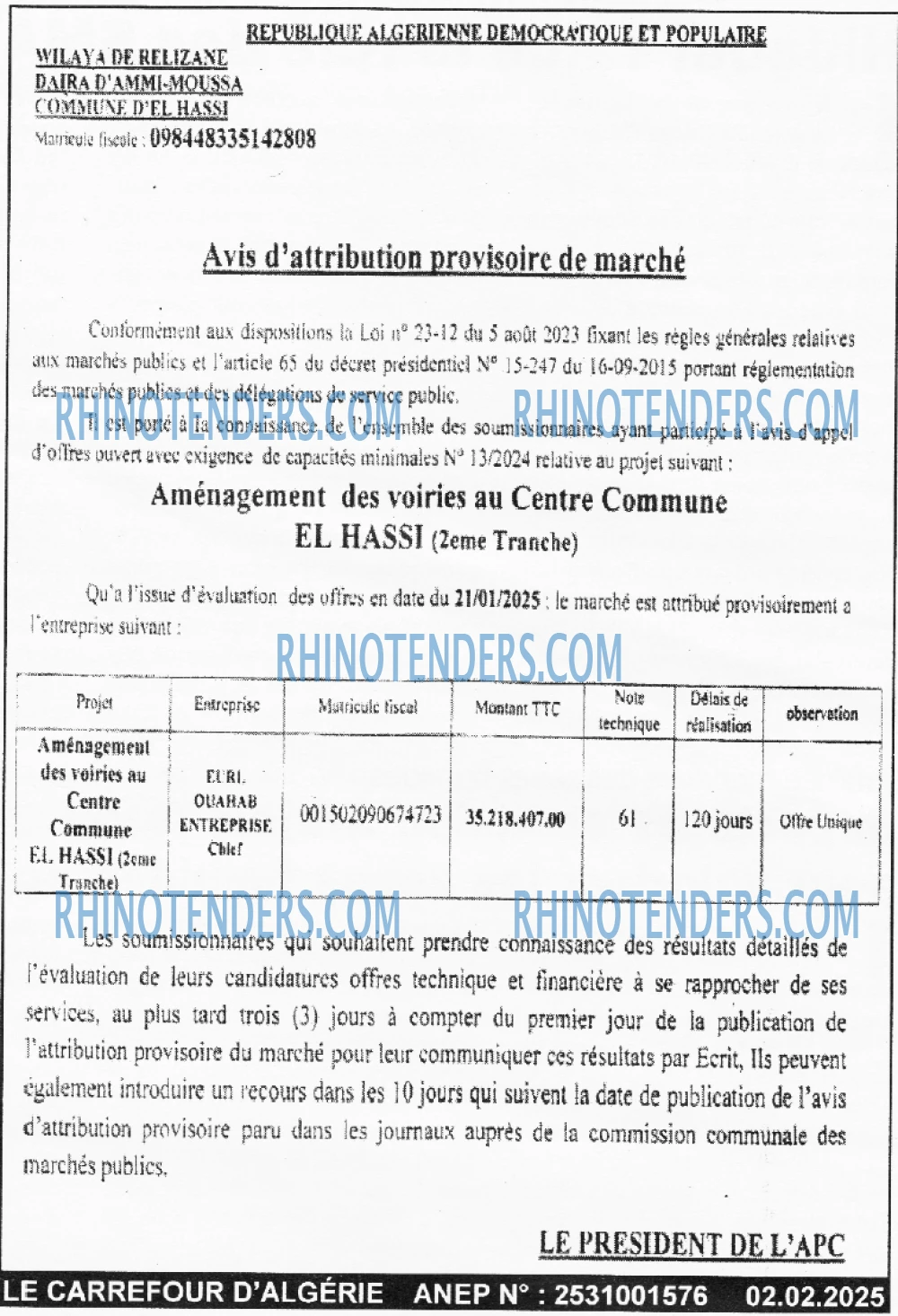 Le Carrefour d'Algérie