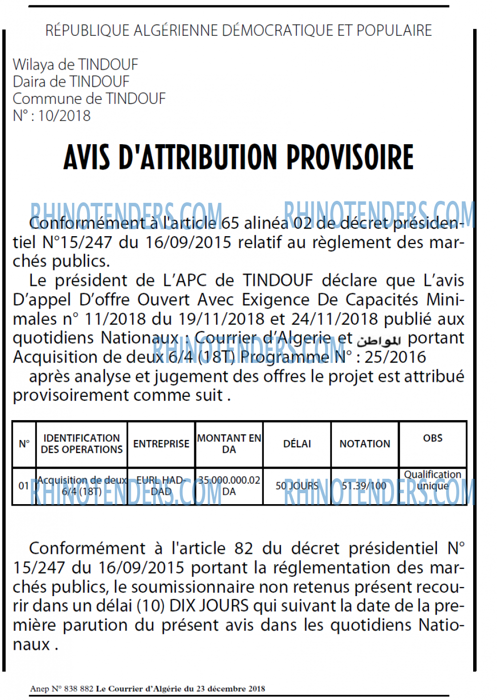 Le Courrier d'Algerie
