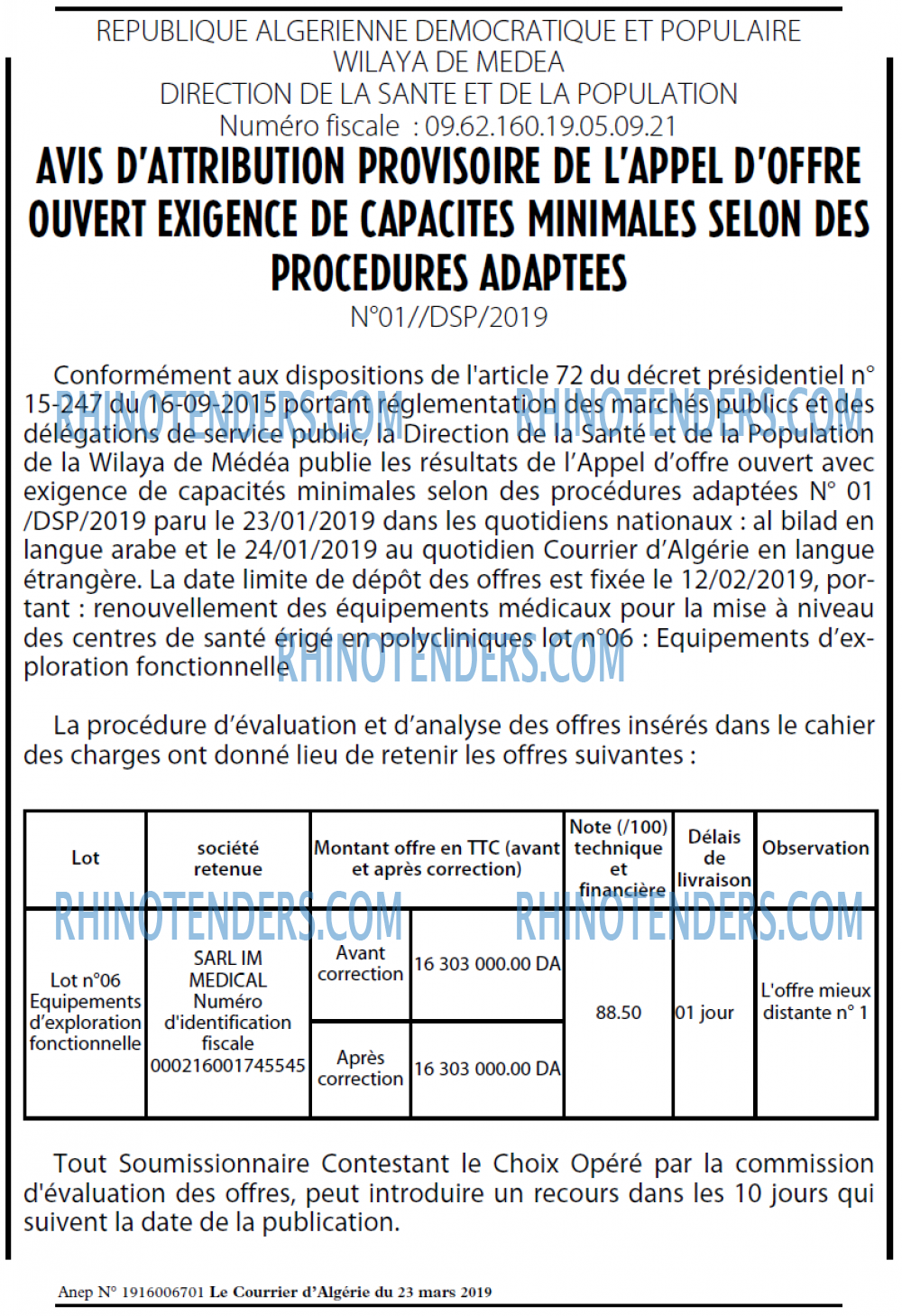Le Courrier d'Algerie