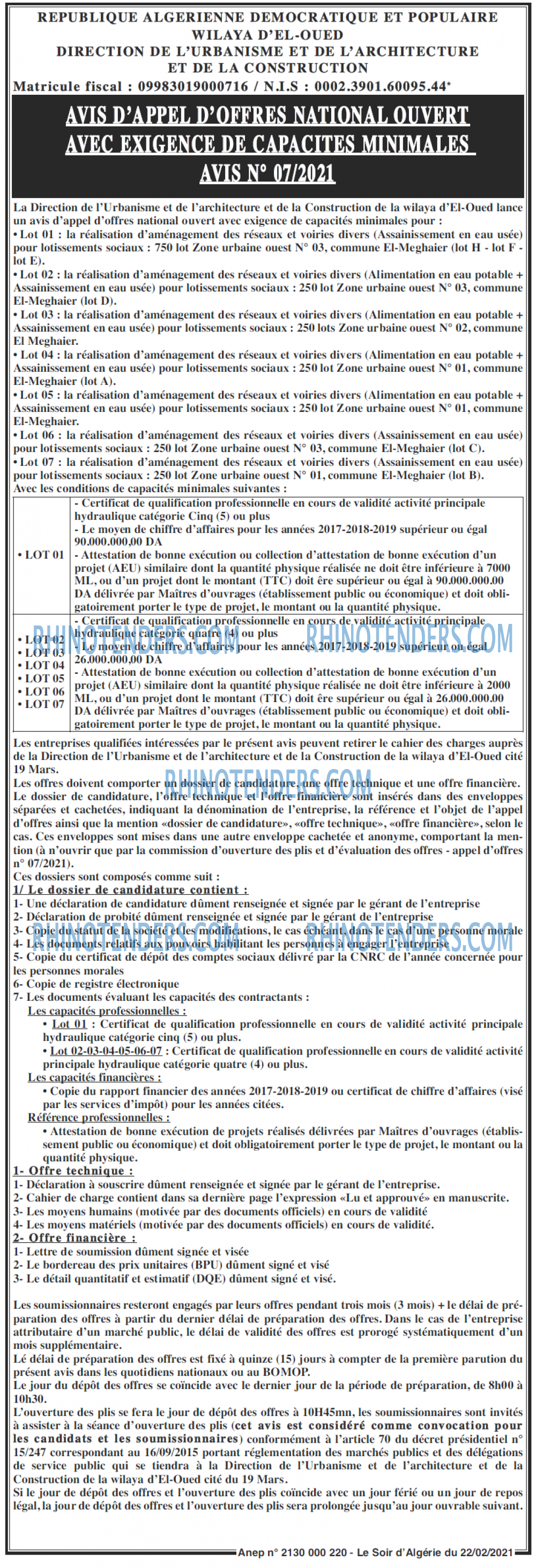 LE SOIR D'ALGERIE