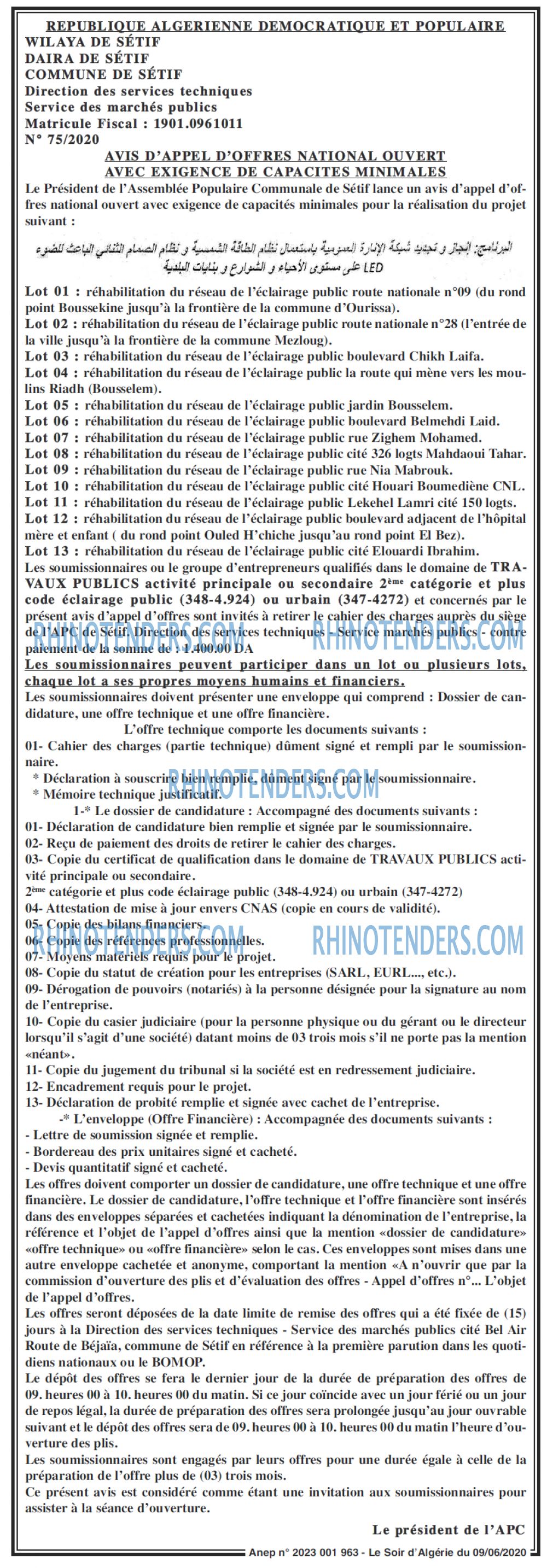 LE SOIR D'ALGERIE